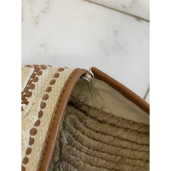 Tory Burch Shaw Flat Espadrille Sandals Slip On Logo Beige US Size 8 Women - Picture 7 of 15